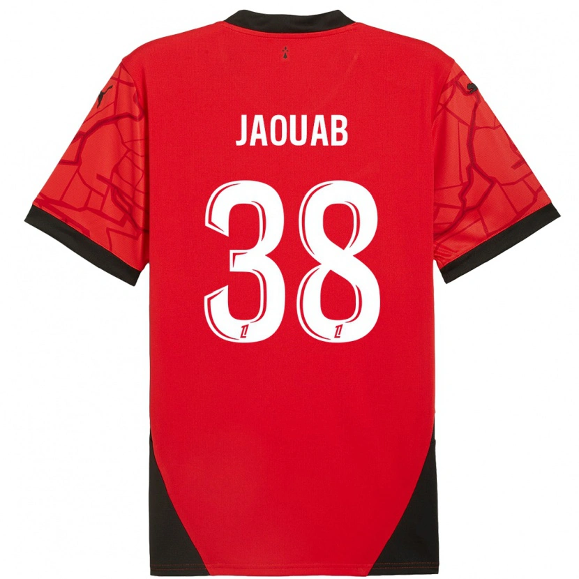Danxen Dames Mohamed Jaouab #38 Rood Zwart Thuisshirt Thuistenue 2024/25 T-Shirt