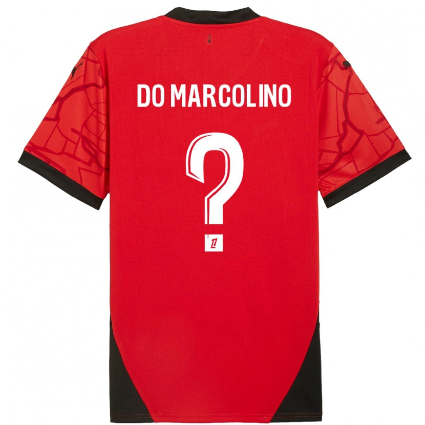 Danxen Dames Arsène Do Marcolino #0 Rood Zwart Thuisshirt Thuistenue 2024/25 T-Shirt