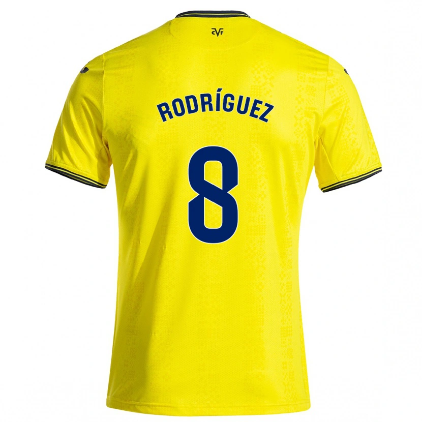 Danxen Dames Unai Rodríguez #8 Geel Zwart Thuisshirt Thuistenue 2024/25 T-Shirt