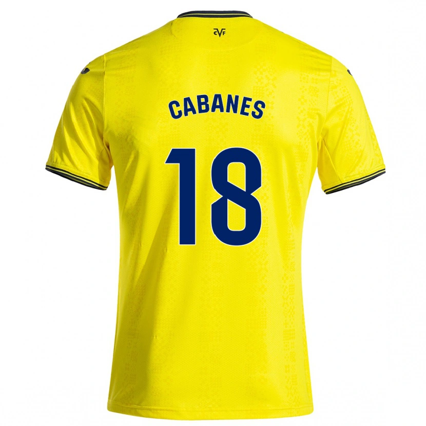 Danxen Dames Pau Cabanes #18 Geel Zwart Thuisshirt Thuistenue 2024/25 T-Shirt