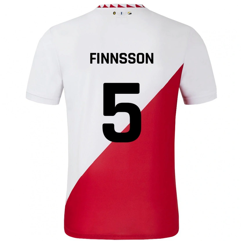 Danxen Dames Kolbeinn Finnsson #5 Wit Rood Thuisshirt Thuistenue 2024/25 T-Shirt