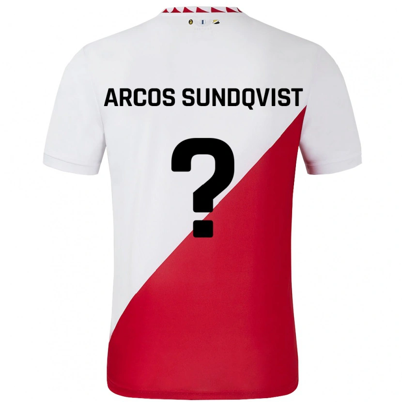 Danxen Dames Gustav Arcos Sundqvist #0 Wit Rood Thuisshirt Thuistenue 2024/25 T-Shirt