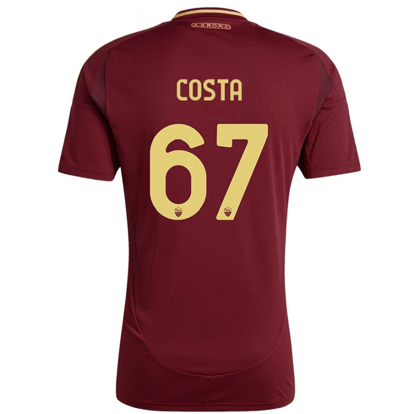 Danxen Dames João Costa #67 Rood Bruin Goud Thuisshirt Thuistenue 2024/25 T-Shirt