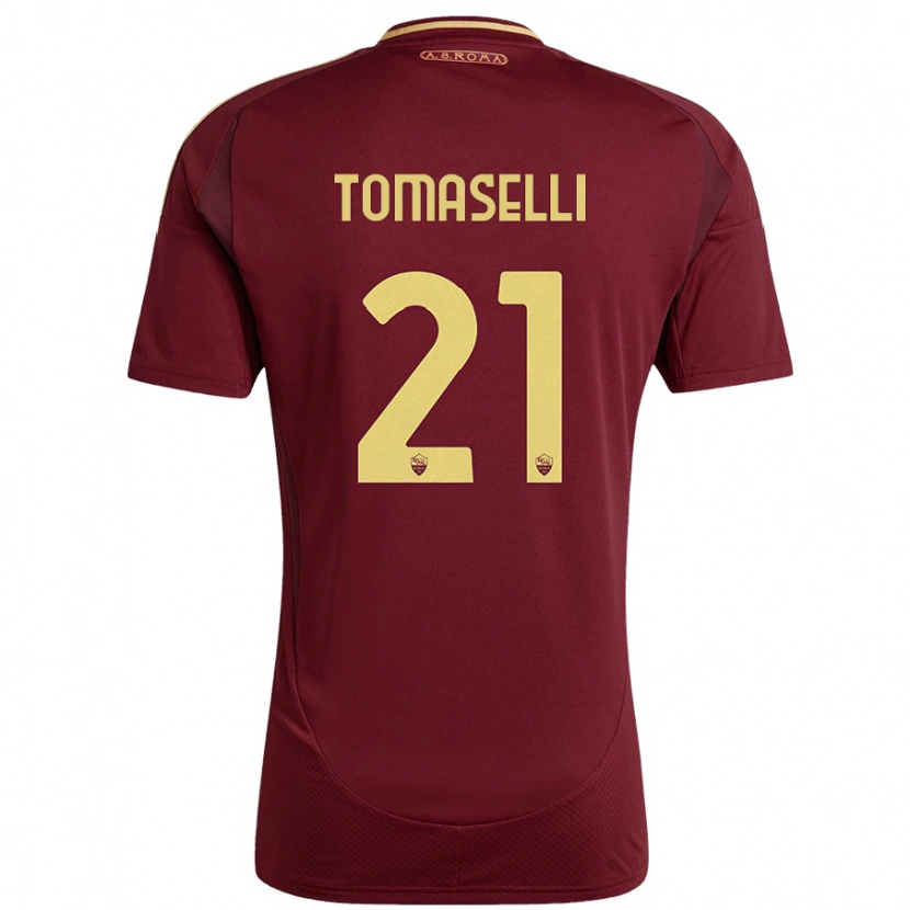Danxen Dames Martina Tomaselli #21 Rood Bruin Goud Thuisshirt Thuistenue 2024/25 T-Shirt
