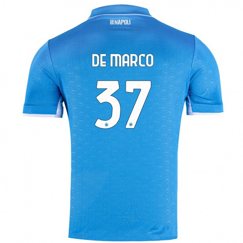 Danxen Dames Francesco De Marco #37 Hemelsblauw Thuisshirt Thuistenue 2024/25 T-Shirt