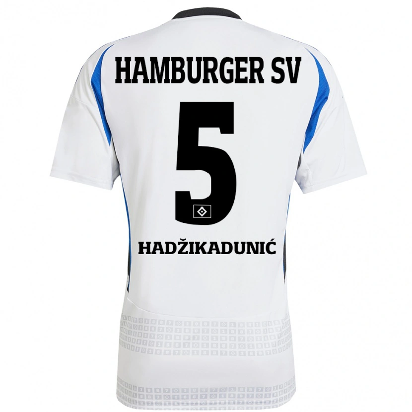 Danxen Dames Dennis Hadzikadunic #5 Wit Blauw Thuisshirt Thuistenue 2024/25 T-Shirt