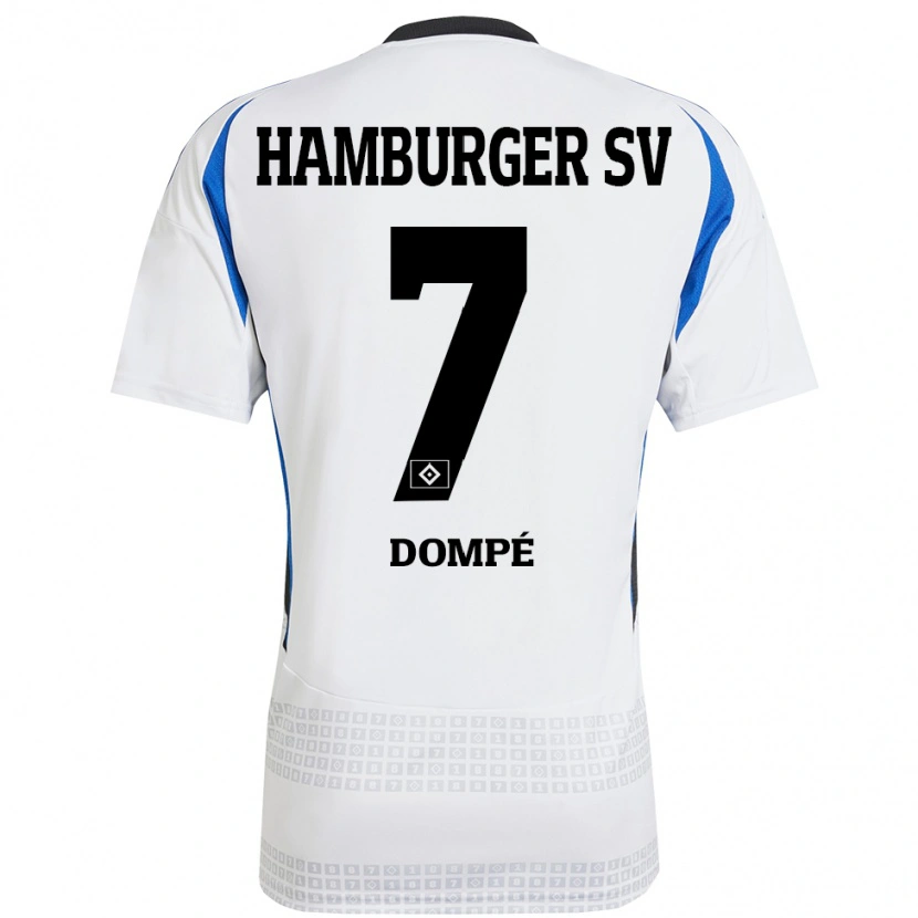 Danxen Dames Jean-Luc Dompé #7 Wit Blauw Thuisshirt Thuistenue 2024/25 T-Shirt