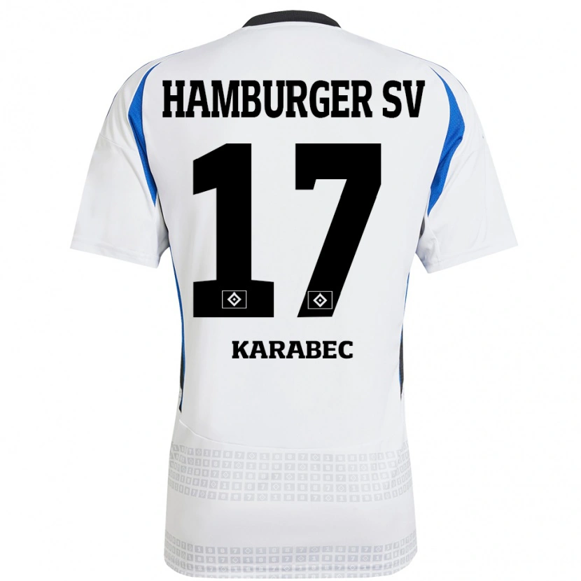 Danxen Dames Adam Karabec #17 Wit Blauw Thuisshirt Thuistenue 2024/25 T-Shirt