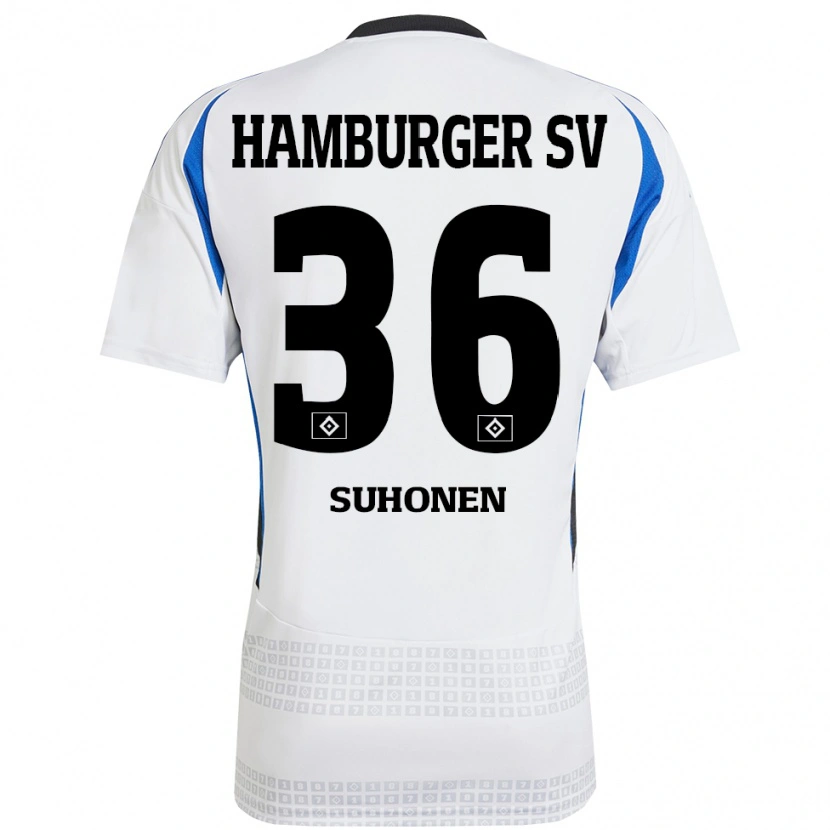Danxen Dames Anssi Suhonen #36 Wit Blauw Thuisshirt Thuistenue 2024/25 T-Shirt