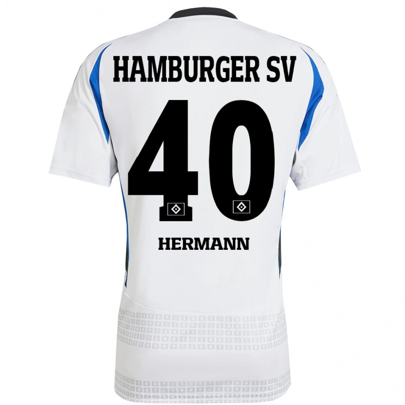 Danxen Dames Hannes Hermann #40 Wit Blauw Thuisshirt Thuistenue 2024/25 T-Shirt
