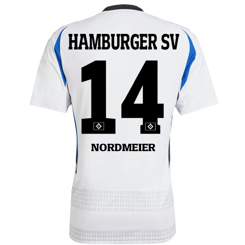 Danxen Dames Quentin Nordmeier #14 Wit Blauw Thuisshirt Thuistenue 2024/25 T-Shirt