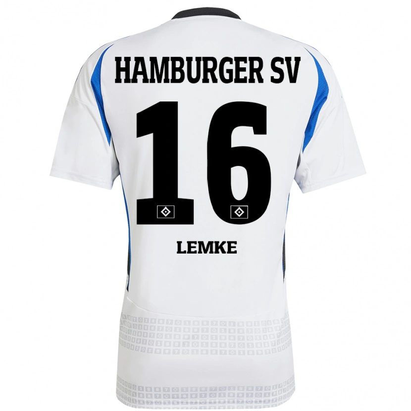 Danxen Dames Louis Lemke #16 Wit Blauw Thuisshirt Thuistenue 2024/25 T-Shirt