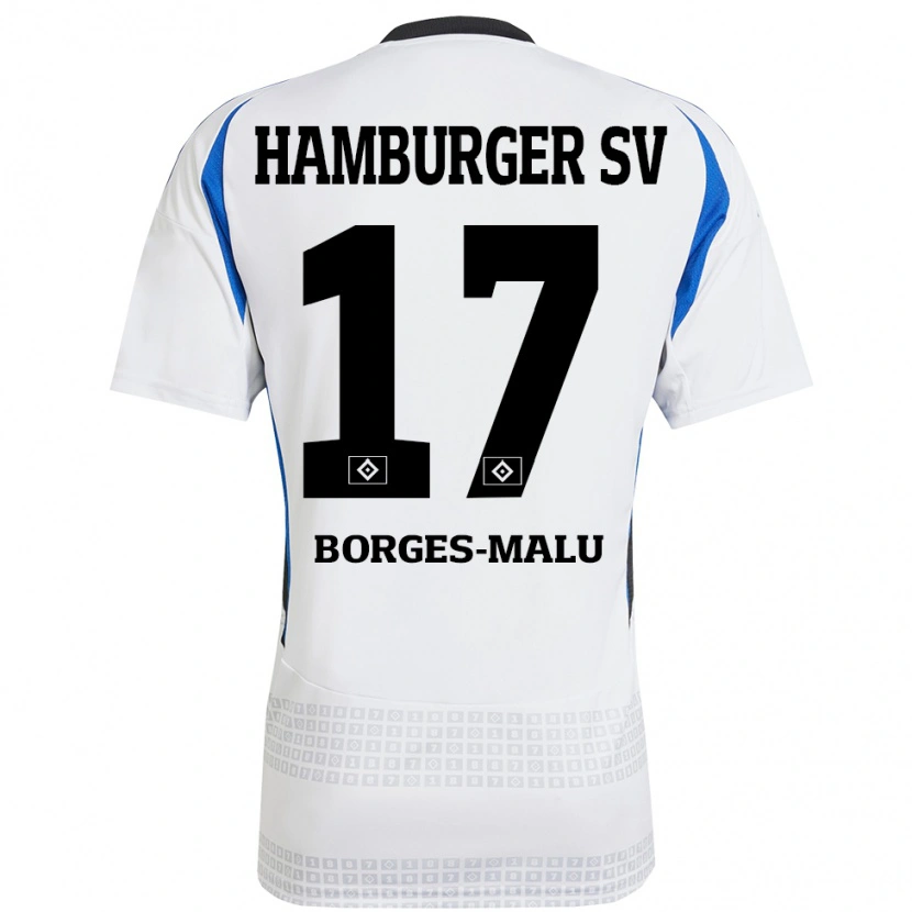 Danxen Dames Louis Borges-Malu #17 Wit Blauw Thuisshirt Thuistenue 2024/25 T-Shirt