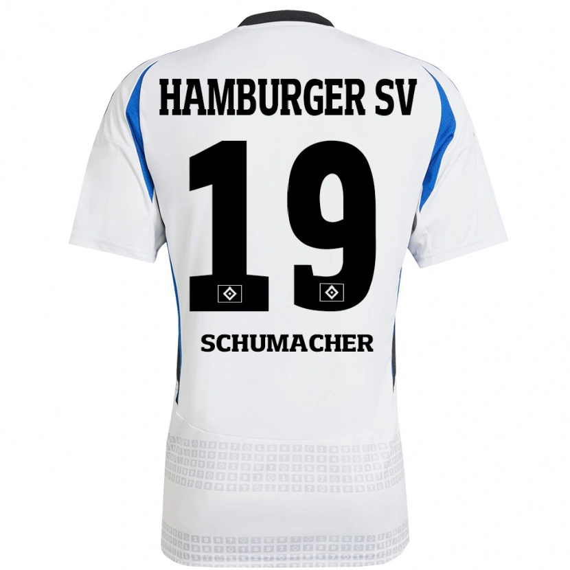 Danxen Dames Lukas Schumacher #19 Wit Blauw Thuisshirt Thuistenue 2024/25 T-Shirt