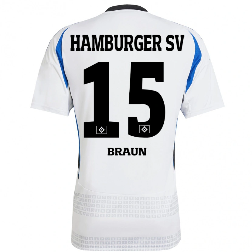 Danxen Dames Jana Braun #15 Wit Blauw Thuisshirt Thuistenue 2024/25 T-Shirt