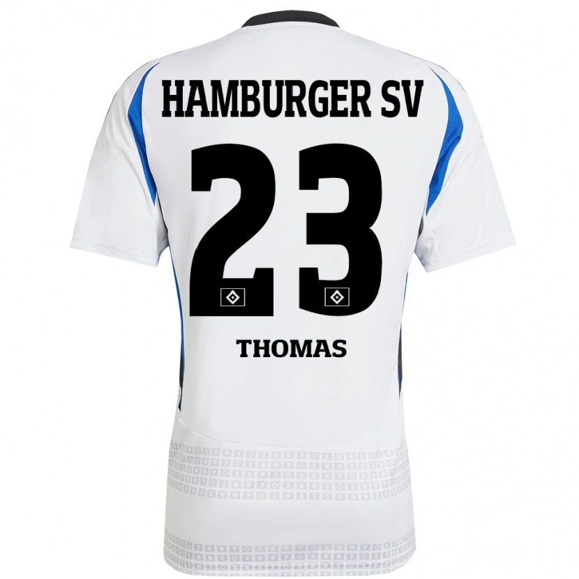 Danxen Dames Aaliyah-Miléne Thomas #23 Wit Blauw Thuisshirt Thuistenue 2024/25 T-Shirt
