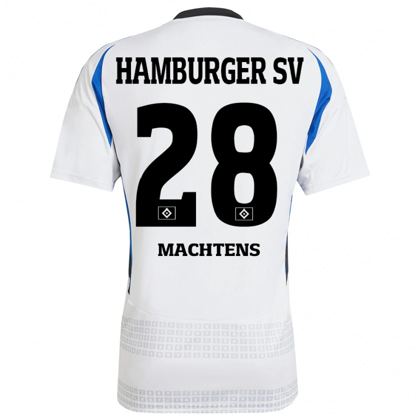 Danxen Dames Pauline Machtens #28 Wit Blauw Thuisshirt Thuistenue 2024/25 T-Shirt
