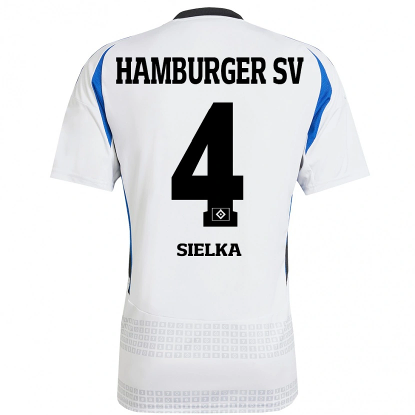 Danxen Dames Michelle Sielka #4 Wit Blauw Thuisshirt Thuistenue 2024/25 T-Shirt