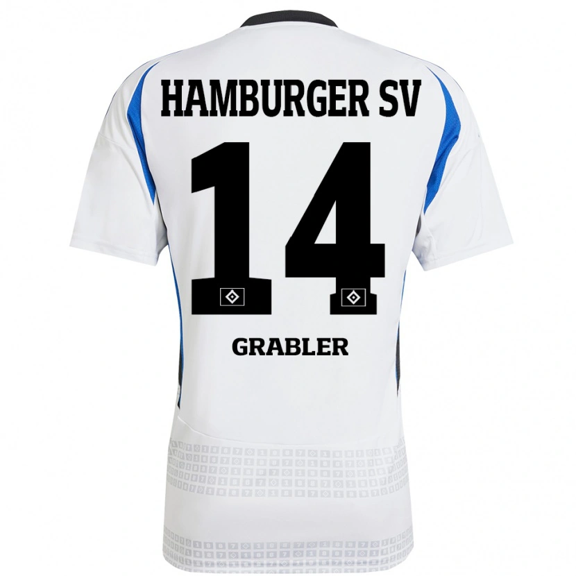 Danxen Dames Lukne Gräßler #14 Wit Blauw Thuisshirt Thuistenue 2024/25 T-Shirt