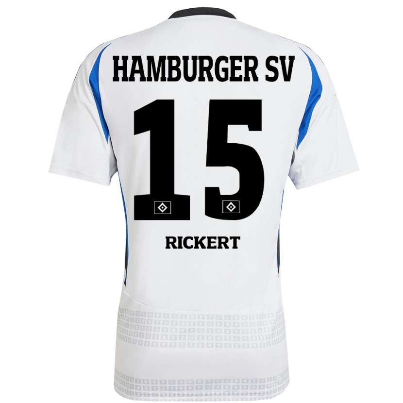 Danxen Dames Manja Rickert #15 Wit Blauw Thuisshirt Thuistenue 2024/25 T-Shirt