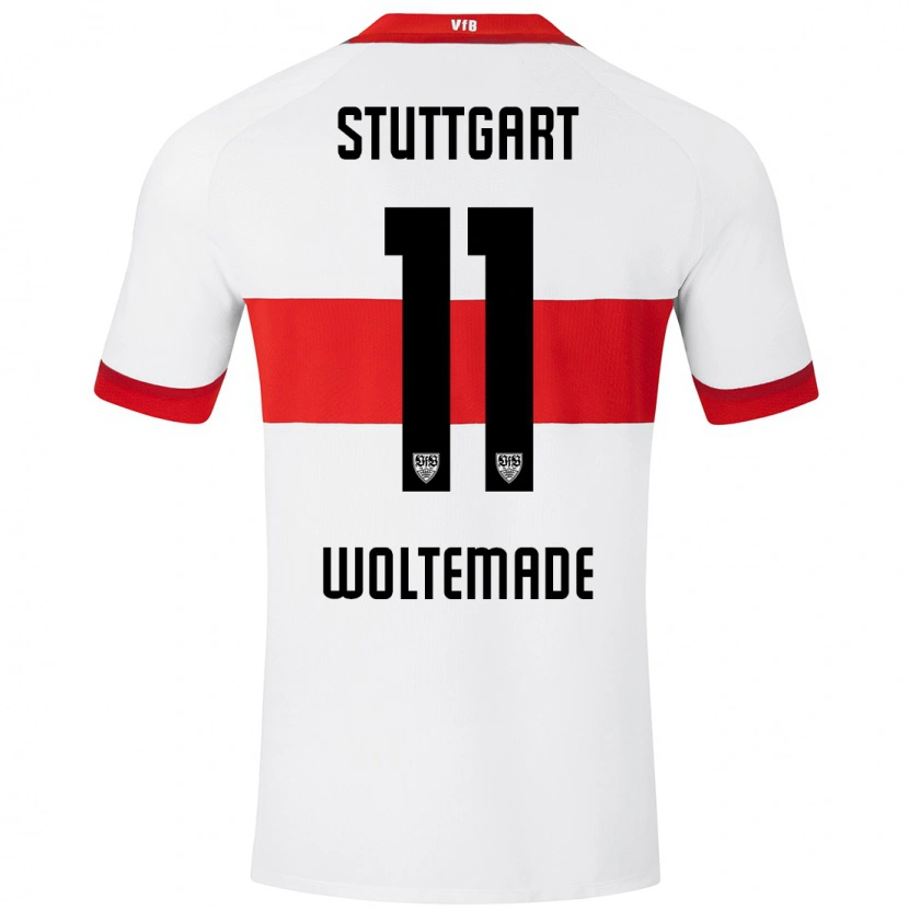Danxen Dames Nick Woltemade #11 Wit Rood Thuisshirt Thuistenue 2024/25 T-Shirt