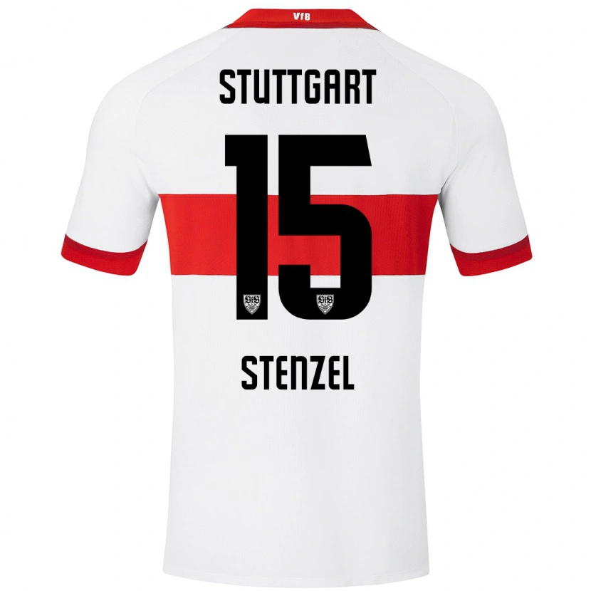 Danxen Dames Pascal Stenzel #15 Wit Rood Thuisshirt Thuistenue 2024/25 T-Shirt
