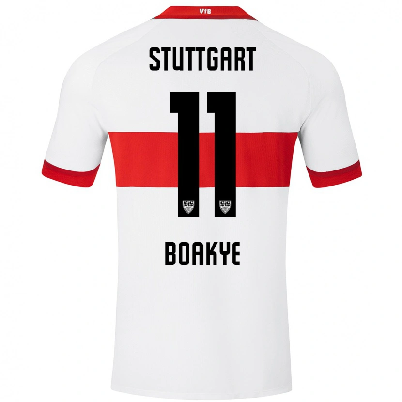 Danxen Dames Benjamin Boakye #11 Wit Rood Thuisshirt Thuistenue 2024/25 T-Shirt