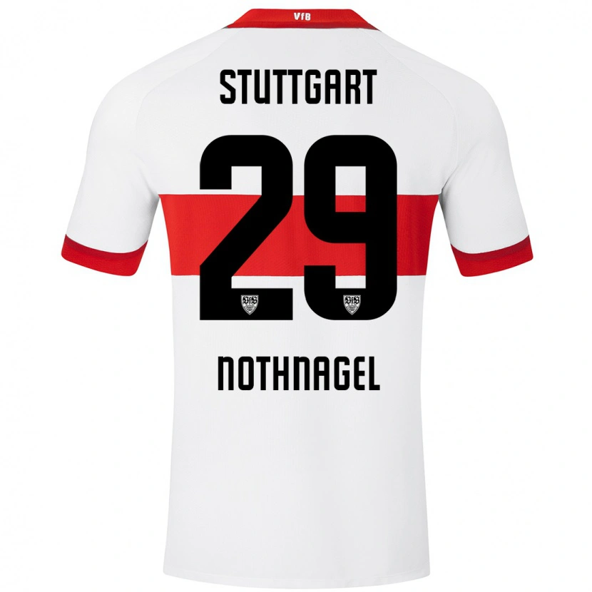 Danxen Dames Dominik Nothnagel #29 Wit Rood Thuisshirt Thuistenue 2024/25 T-Shirt
