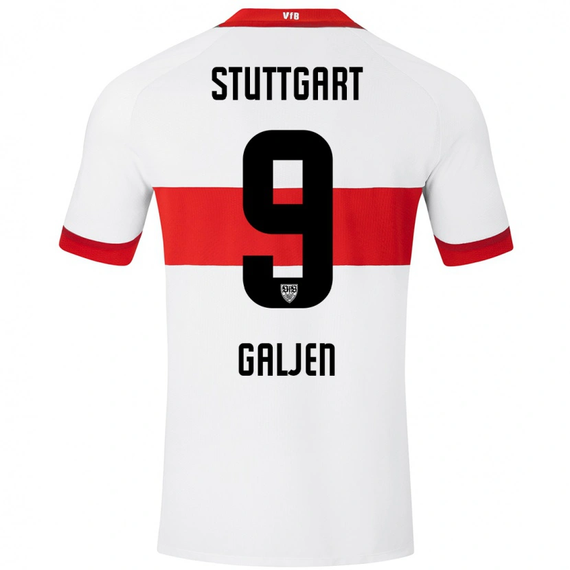 Danxen Dames Dejan Galjen #9 Wit Rood Thuisshirt Thuistenue 2024/25 T-Shirt