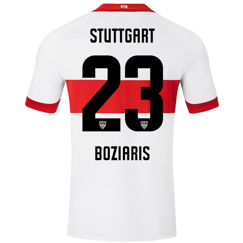 Danxen Dames Giannis Boziaris #23 Wit Rood Thuisshirt Thuistenue 2024/25 T-Shirt