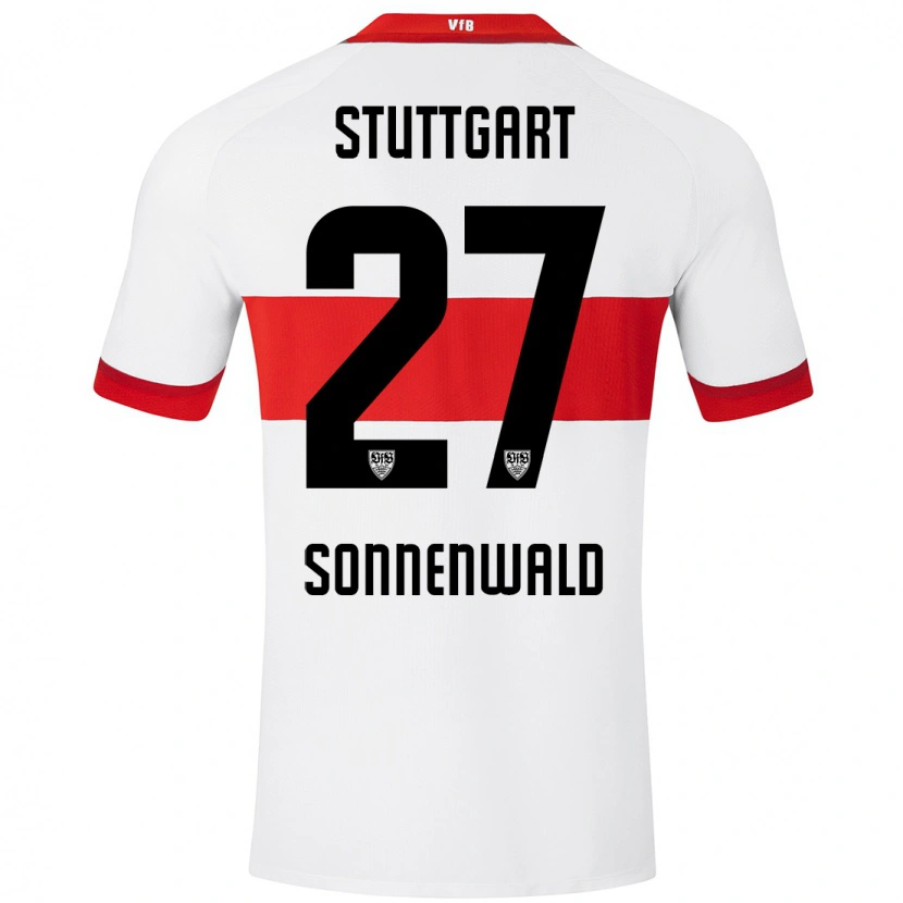 Danxen Dames Lukas Sonnenwald #27 Wit Rood Thuisshirt Thuistenue 2024/25 T-Shirt