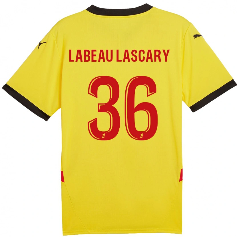 Danxen Dames Rémy Labeau Lascary #36 Geel Rood Thuisshirt Thuistenue 2024/25 T-Shirt