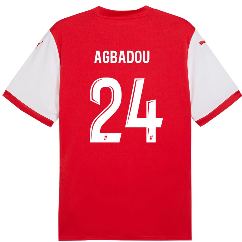 Danxen Dames Emmanuel Agbadou #24 Rood Wit Thuisshirt Thuistenue 2024/25 T-Shirt