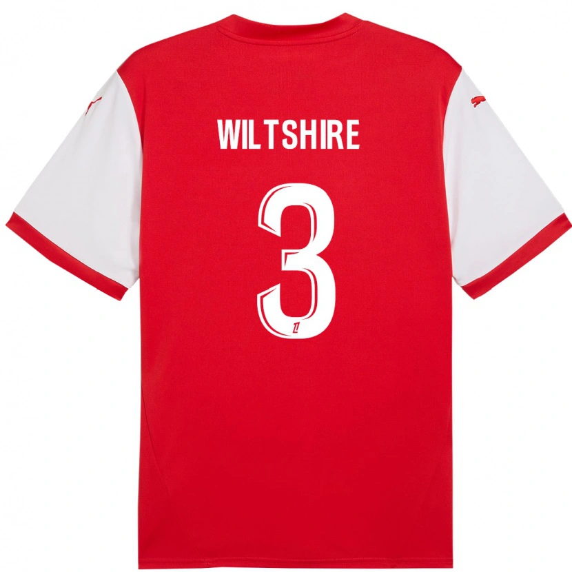 Danxen Dames Tiernny Wiltshire #3 Rood Wit Thuisshirt Thuistenue 2024/25 T-Shirt