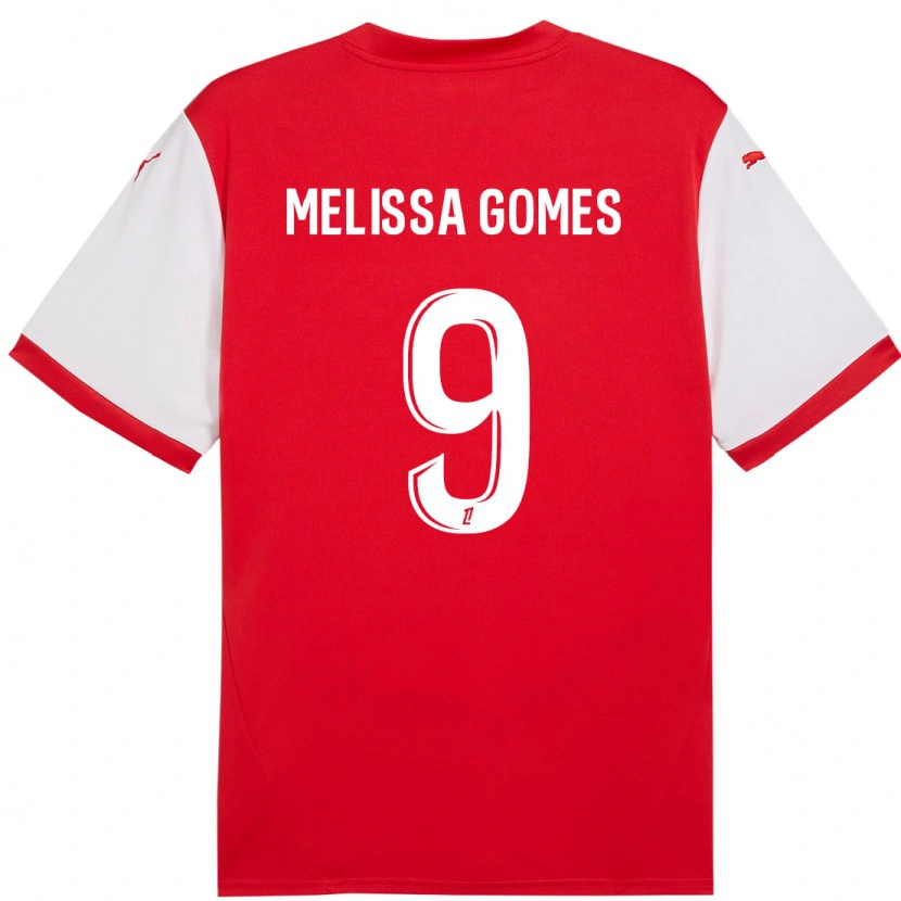 Danxen Dames Melissa Ferreira Gomes #9 Rood Wit Thuisshirt Thuistenue 2024/25 T-Shirt