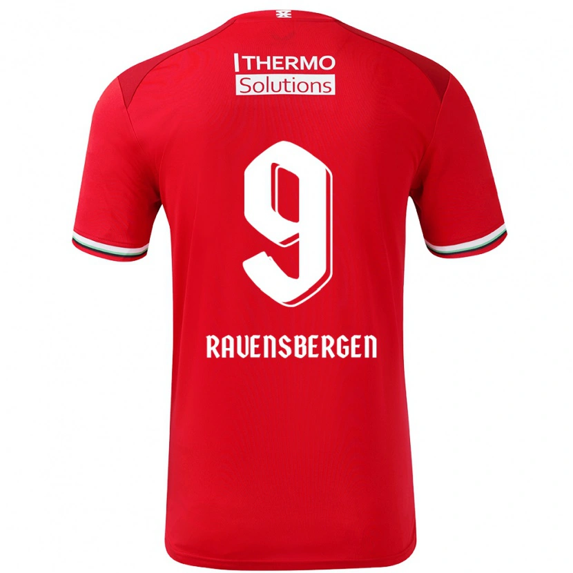 Danxen Dames Jaimy Ravensbergen #9 Rood Wit Thuisshirt Thuistenue 2024/25 T-Shirt