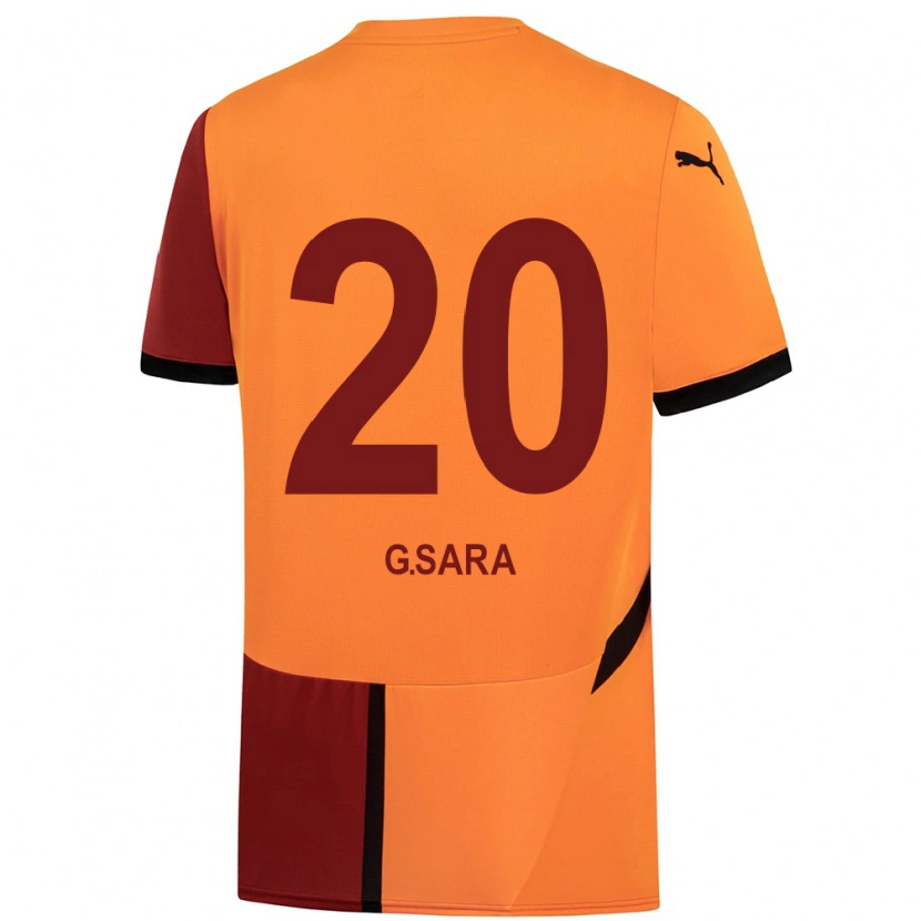Danxen Dames Gabriel Sara #20 Geel Rood Thuisshirt Thuistenue 2024/25 T-Shirt