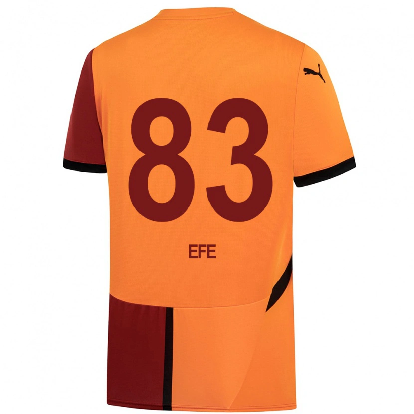 Danxen Dames Efe Akman #83 Geel Rood Thuisshirt Thuistenue 2024/25 T-Shirt