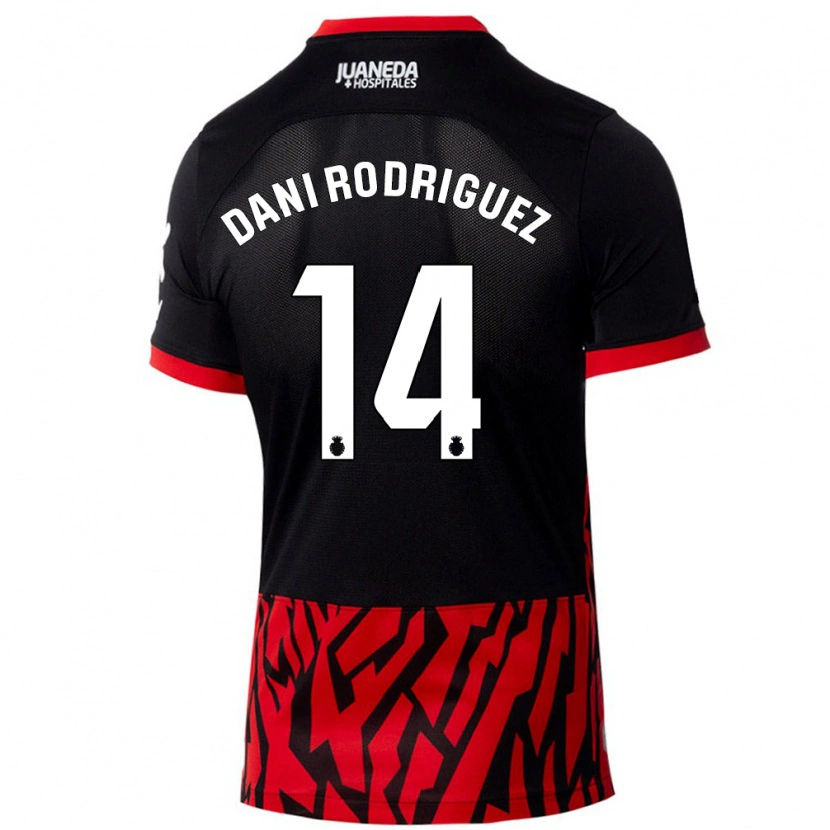 Danxen Dames Dani Rodríguez #14 Zwart Rood Thuisshirt Thuistenue 2024/25 T-Shirt