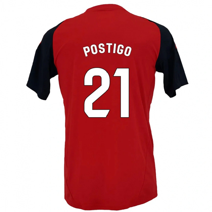 Danxen Dames Sergio Postigo #21 Rood Zwart Thuisshirt Thuistenue 2024/25 T-Shirt