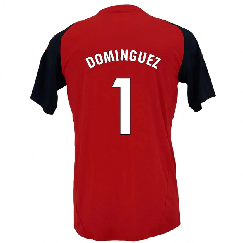 Danxen Dames Iago Domínguez #1 Rood Zwart Thuisshirt Thuistenue 2024/25 T-Shirt