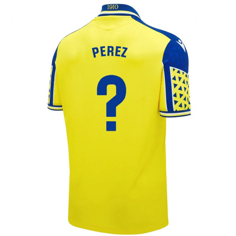 Danxen Dames Ángel Pérez #0 Geel Blauw Thuisshirt Thuistenue 2024/25 T-Shirt