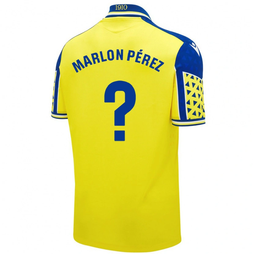 Danxen Dames Marlon Pérez #0 Geel Blauw Thuisshirt Thuistenue 2024/25 T-Shirt
