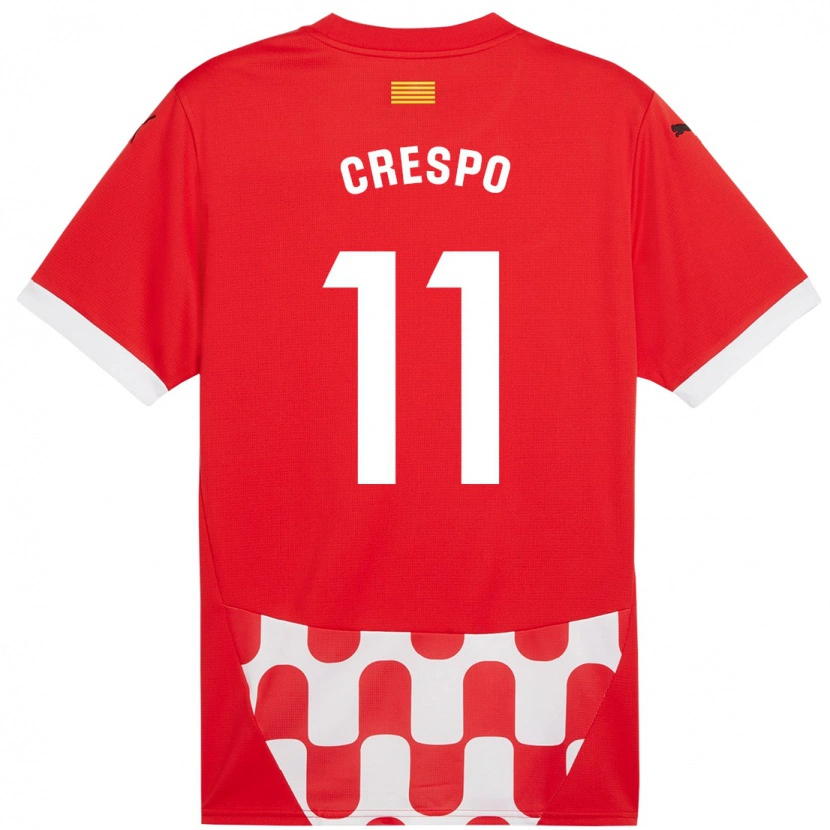 Danxen Dames Lydia Crespo #11 Rood Wit Thuisshirt Thuistenue 2024/25 T-Shirt