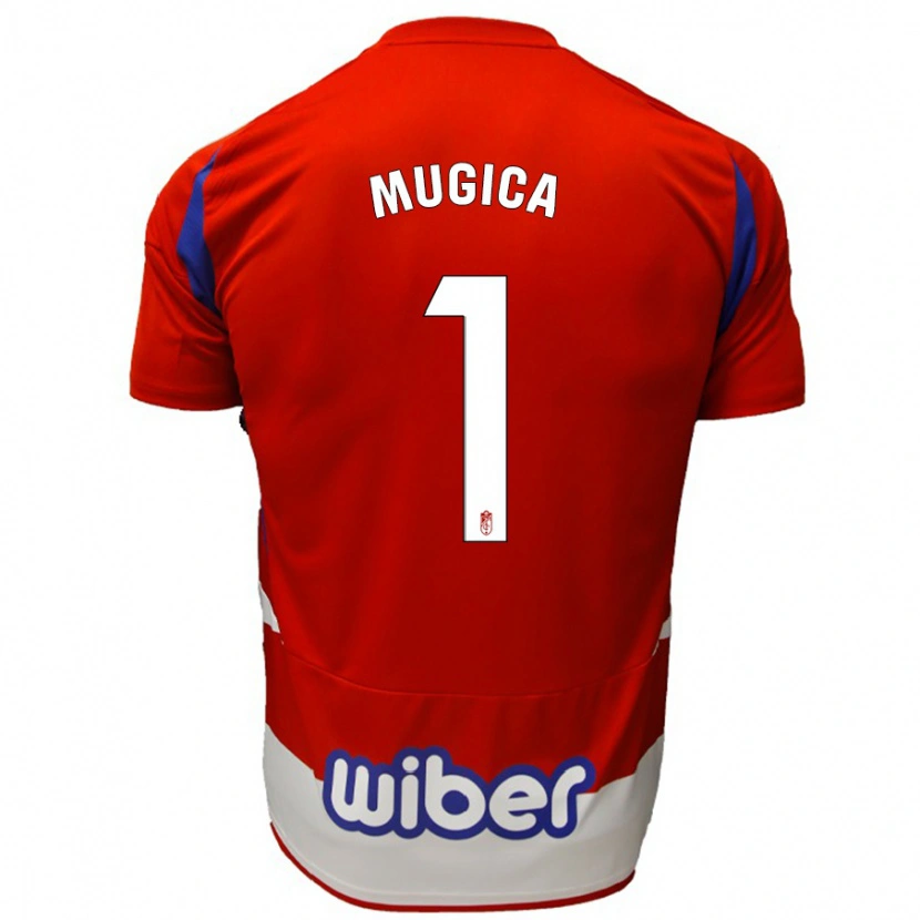 Danxen Dames Juan Múgica #1 Rood Wit Blauw Thuisshirt Thuistenue 2024/25 T-Shirt