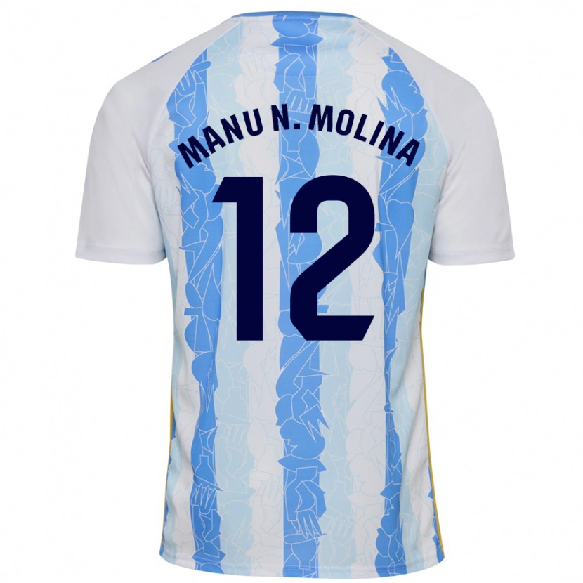 Danxen Dames Manu Molina #12 Wit Blauw Thuisshirt Thuistenue 2024/25 T-Shirt