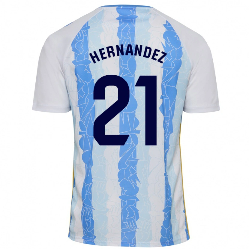 Danxen Dames Juan Hernández #21 Wit Blauw Thuisshirt Thuistenue 2024/25 T-Shirt