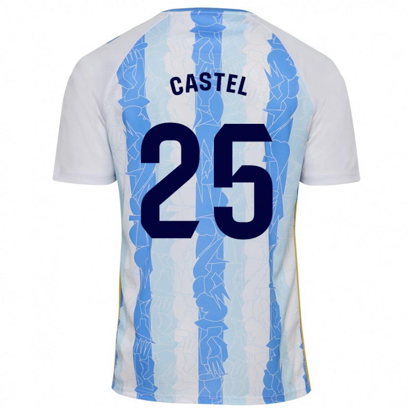 Danxen Dames Sergio Castel #25 Wit Blauw Thuisshirt Thuistenue 2024/25 T-Shirt