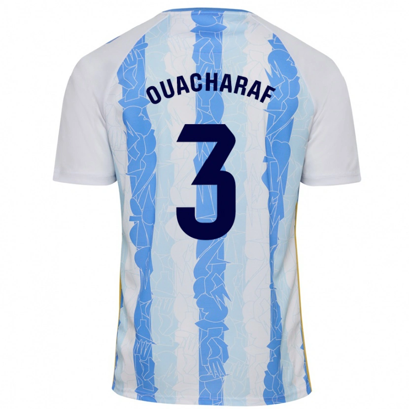 Danxen Dames Bilal Ouacharaf #3 Wit Blauw Thuisshirt Thuistenue 2024/25 T-Shirt