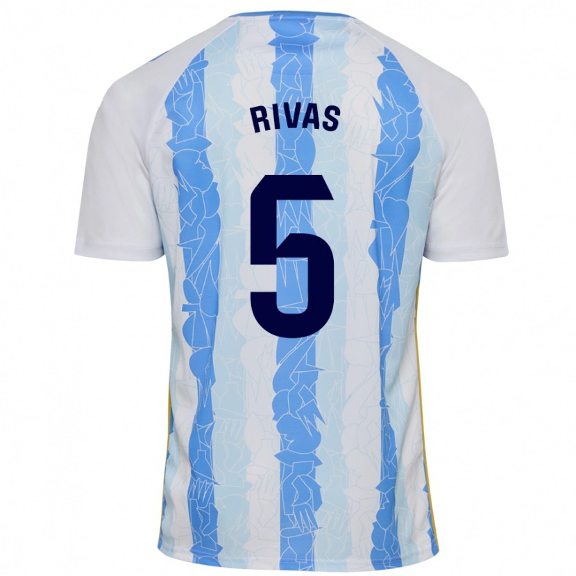 Danxen Dames Juande Rivas #5 Wit Blauw Thuisshirt Thuistenue 2024/25 T-Shirt